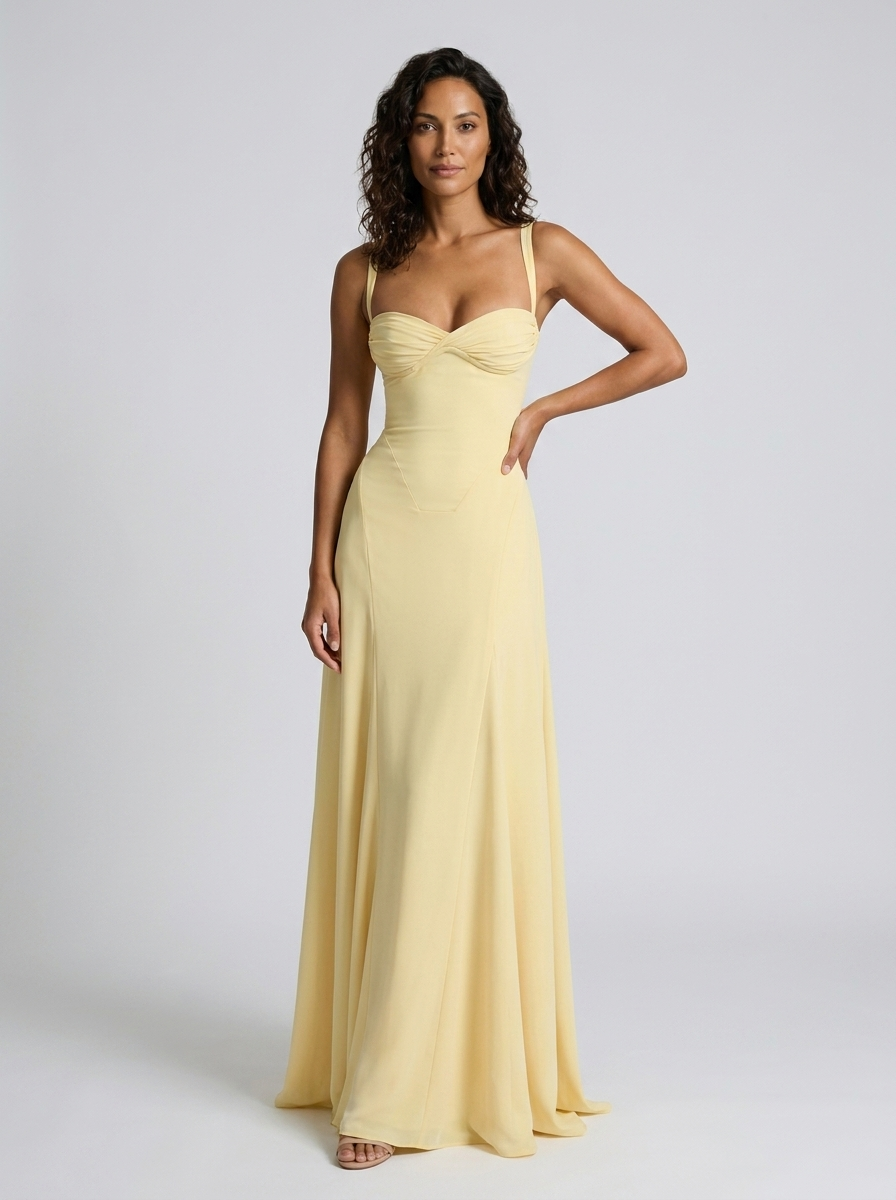 Yara Satin Sweetheart Maxi Dress