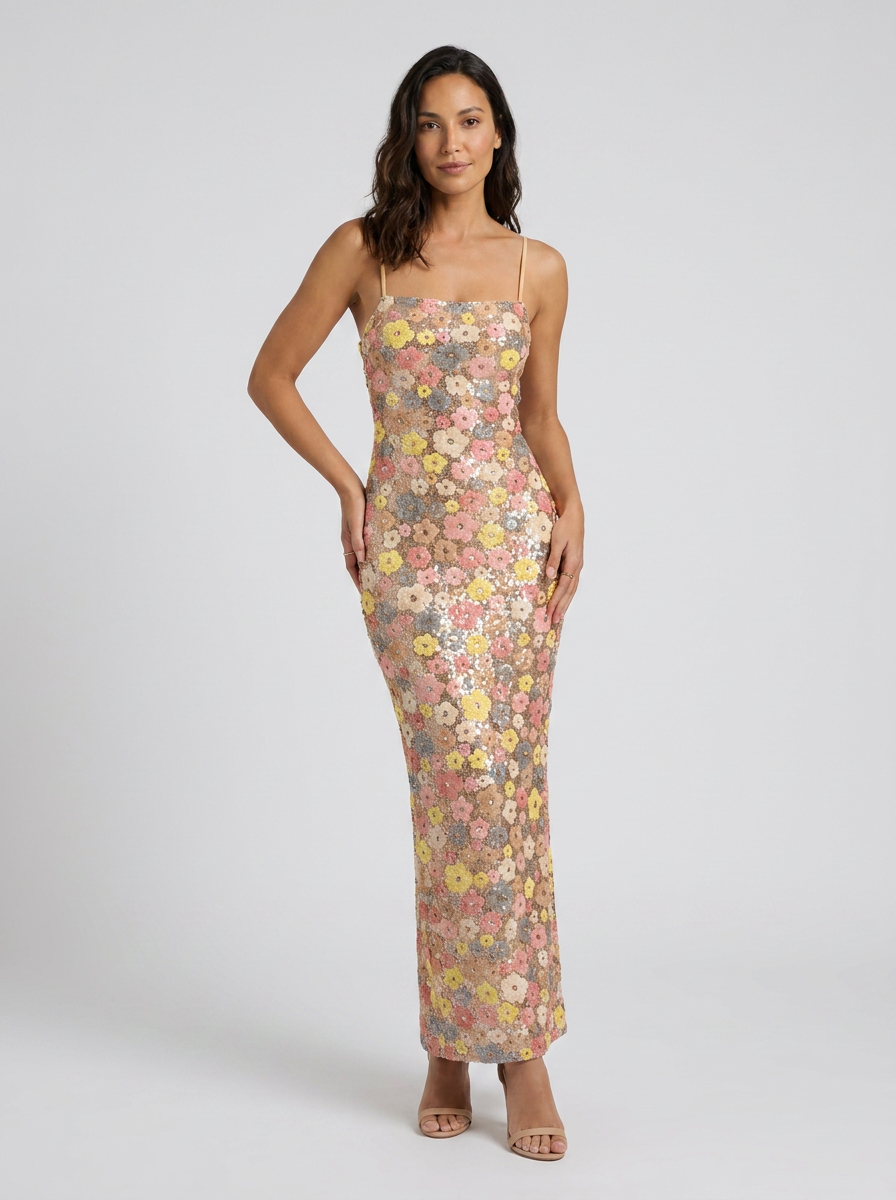 Ines Floral Embellished Maxi Dress