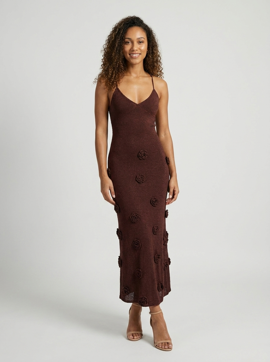 Brielle Floral Knit Maxi Dress