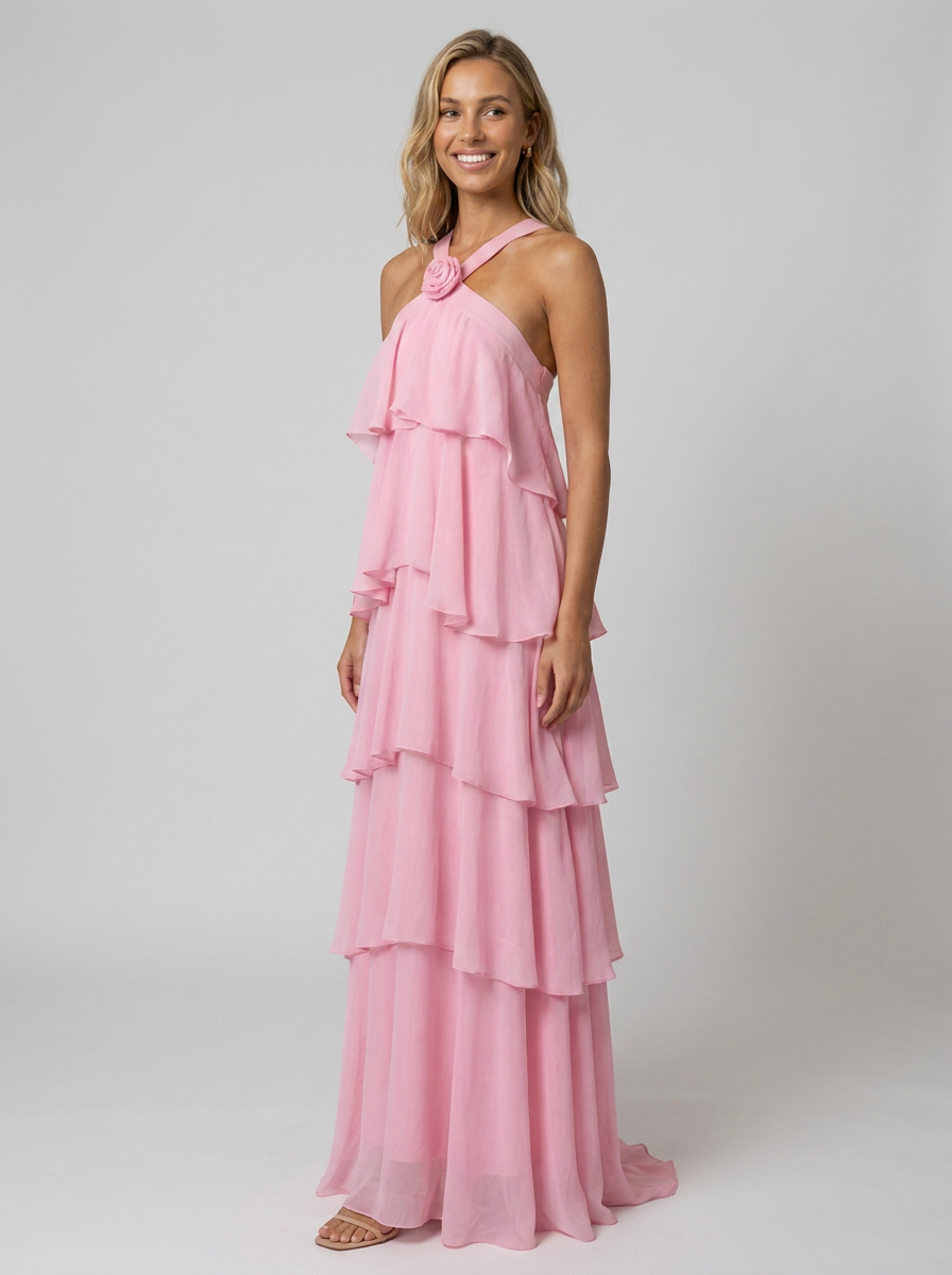 Noor Tiered Halter Maxi Dress