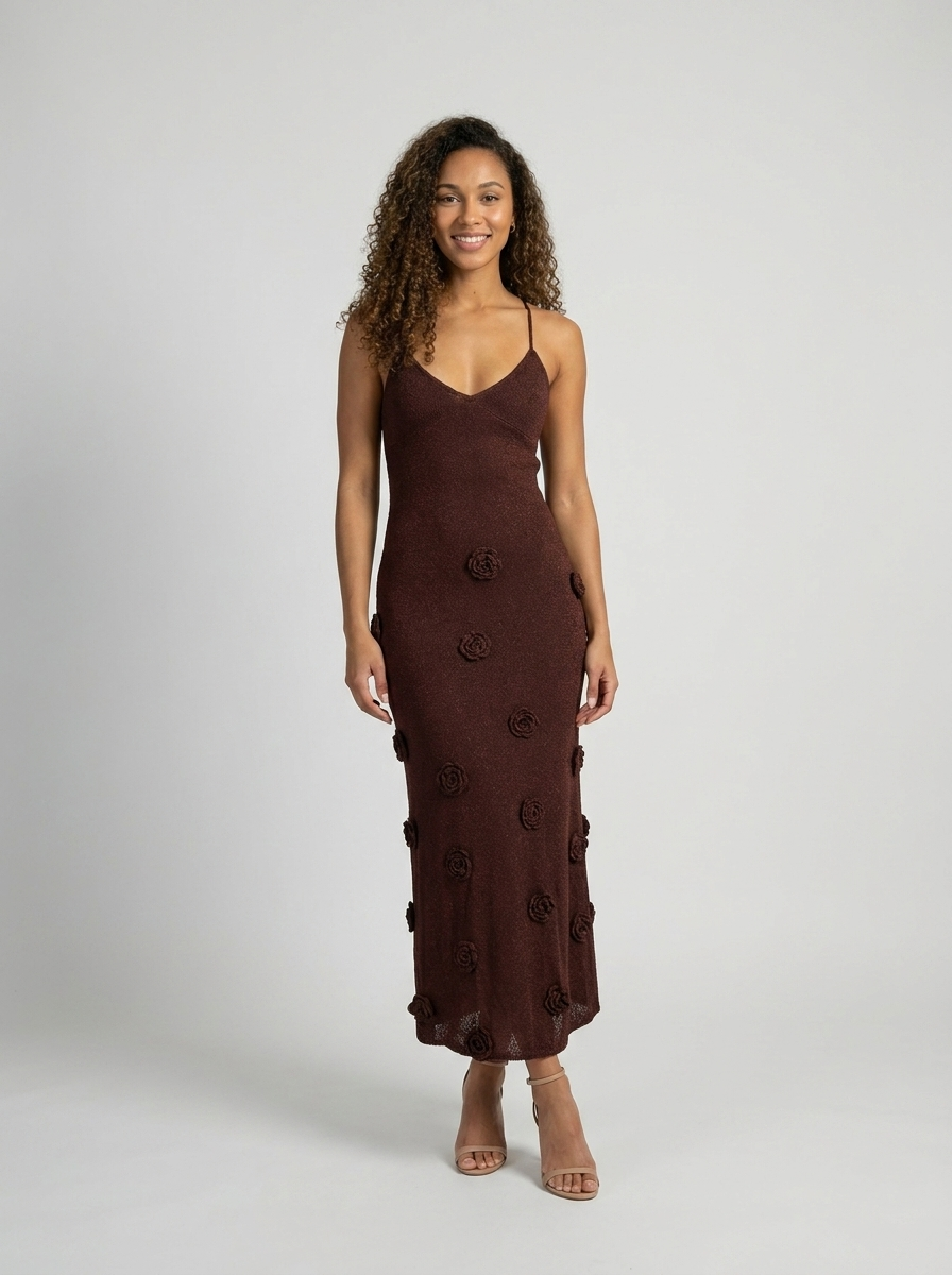 Brielle Floral Knit Maxi Dress