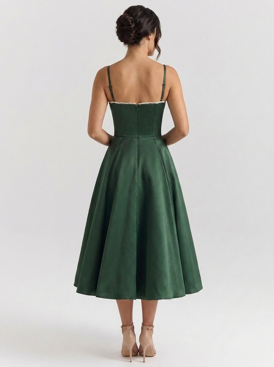 Eliana Bustier Sweetheart Midi Dress