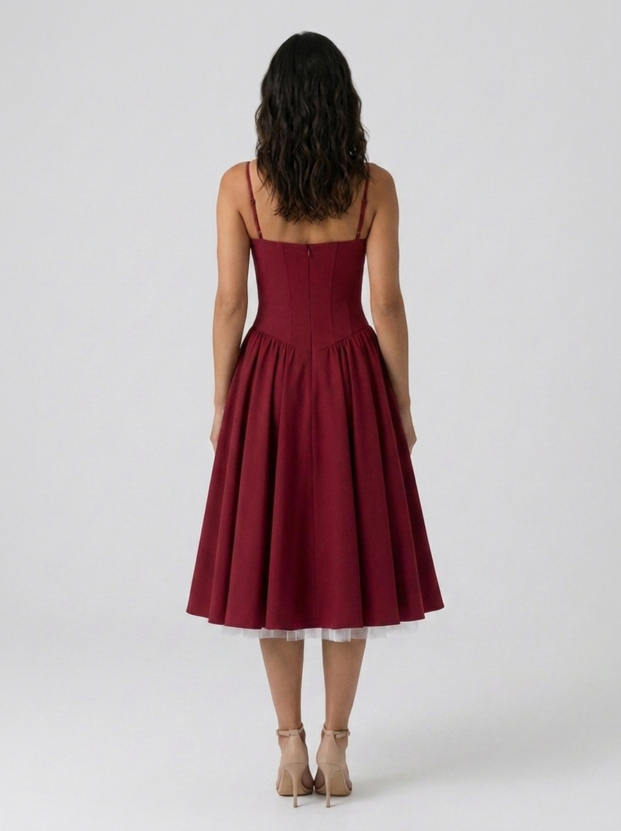 Eliana Bustier Sweetheart Midi Dress