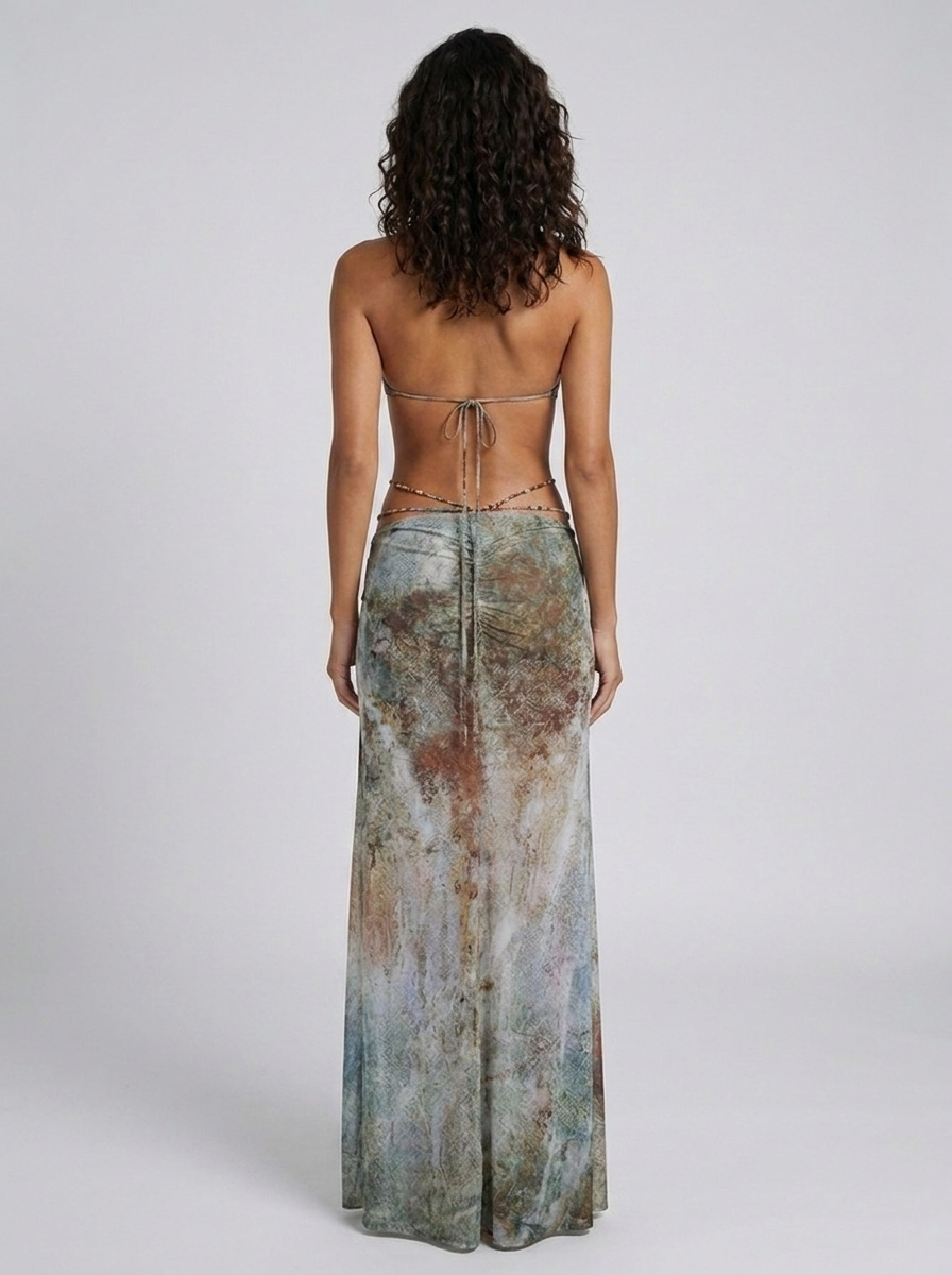 Mabel Cutout Plunge Maxi Dress