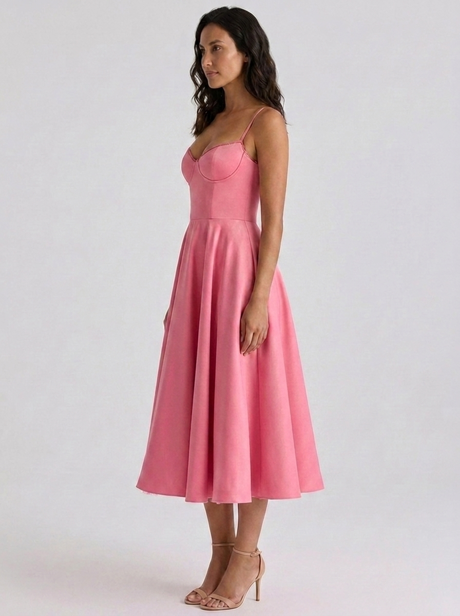 Eliana Bustier Sweetheart Midi Dress