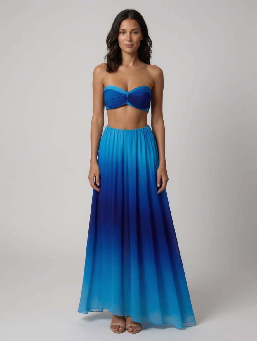 Giselle Bandeau Two Set - Lagoon Blue