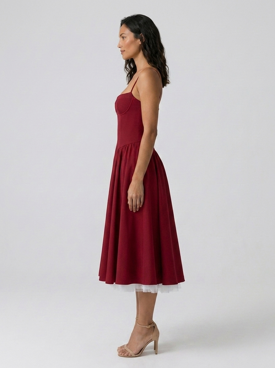 Eliana Bustier Sweetheart Midi Dress