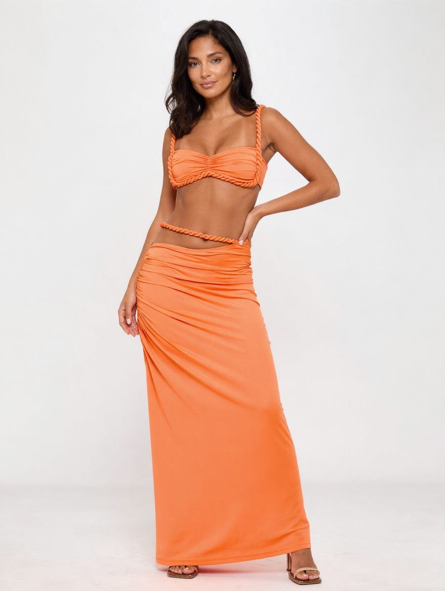 Giselle Bandeau Two Set - Tangerine