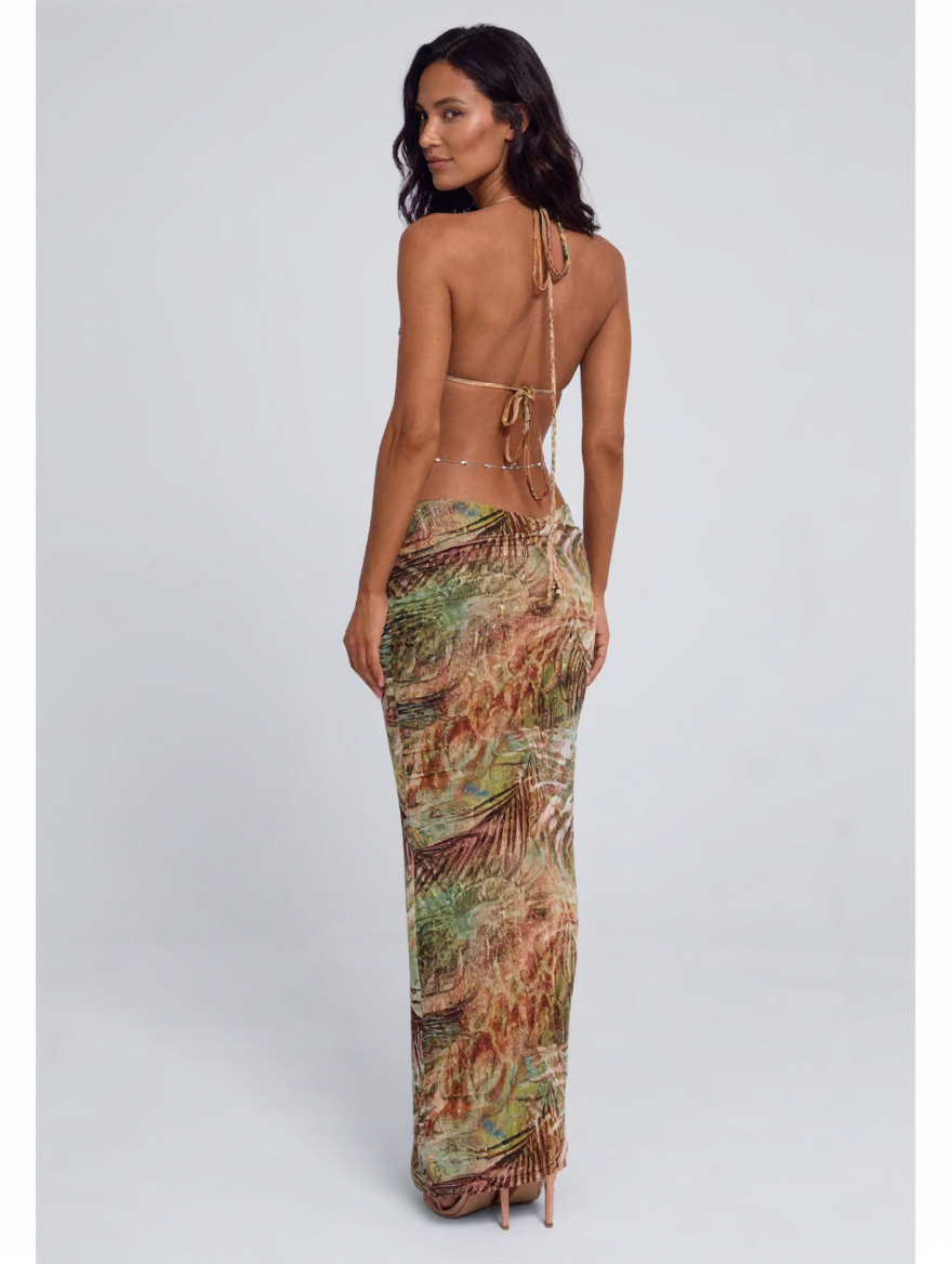 Quinn Embellished Halter Maxi Dress