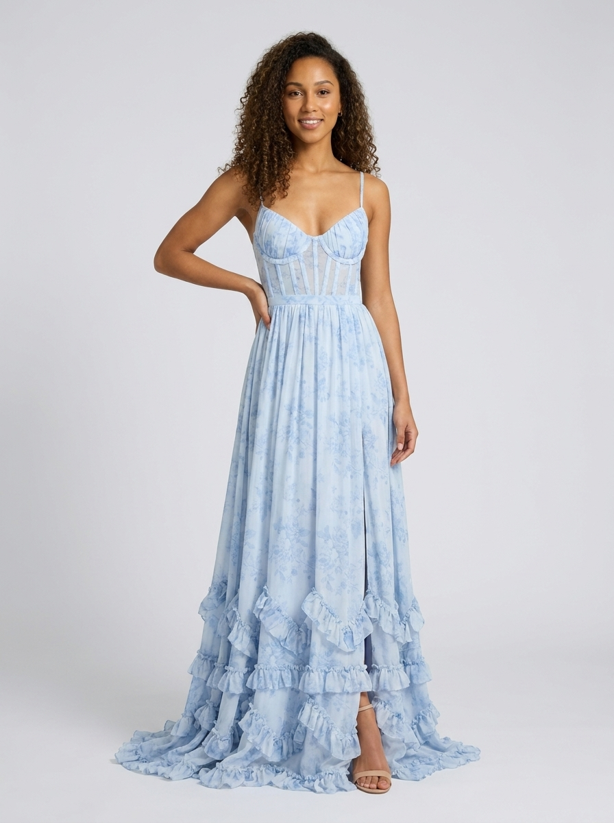 Aurelia Floral Bustier Maxi Dress