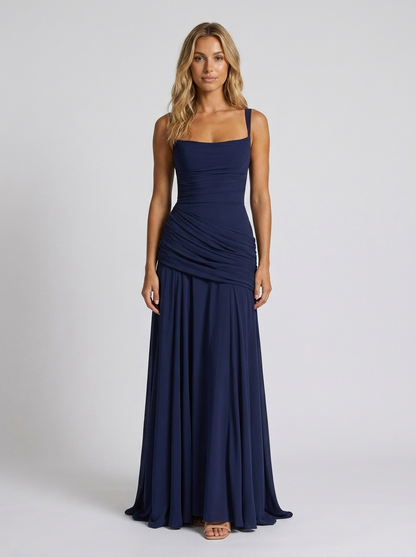 Elodie Pleated V Maxi Dress