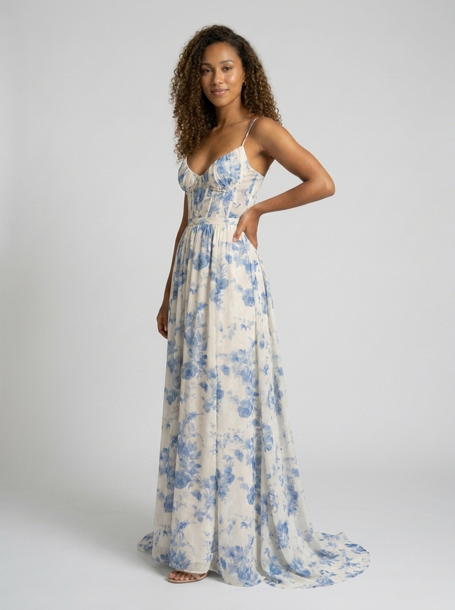 Aurelia Floral Bustier Maxi Dress