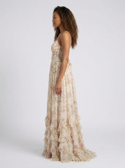 Aurelia Floral Bustier Maxi Dress