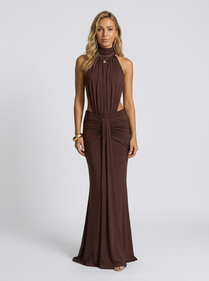 Delphine Cutout Halter Maxi Dress