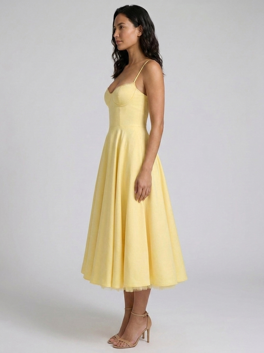 Eliana Bustier Sweetheart Midi Dress