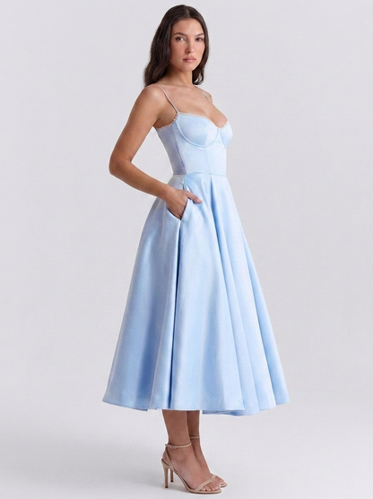 Eliana Bustier Sweetheart Midi Dress