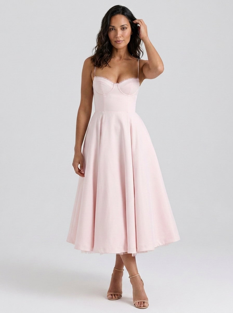 Eliana Bustier Sweetheart Midi Dress