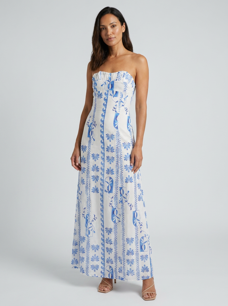 Celine Floral Bustier Maxi Dress