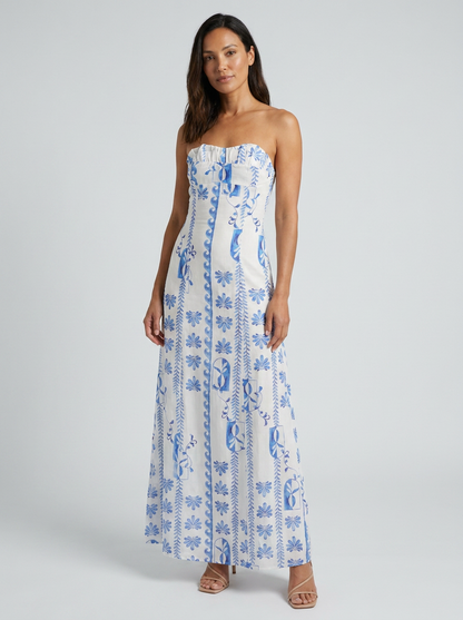 Celine Floral Bustier Maxi Dress