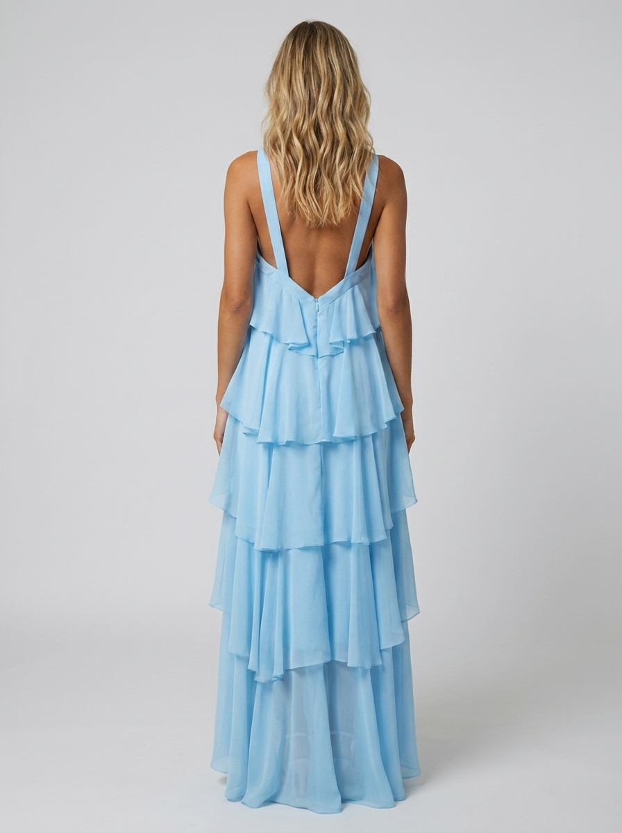 Noor Tiered Halter Maxi Dress