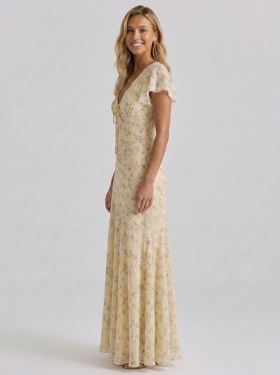Zoé Floral Ruched Maxi Dress
