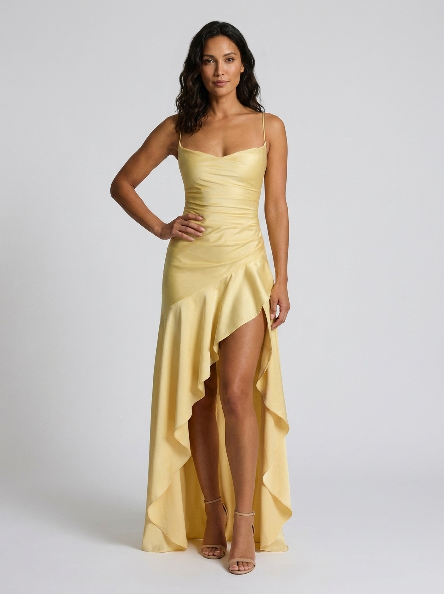 Valentine Ruffle Maxi Dress - Butter Yellow