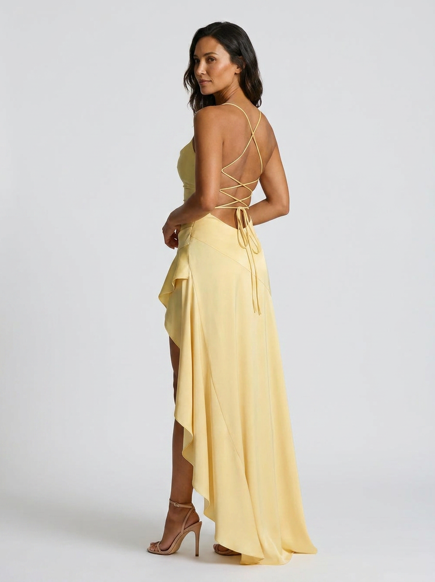 Valentine Ruffle Maxi Dress - Butter Yellow