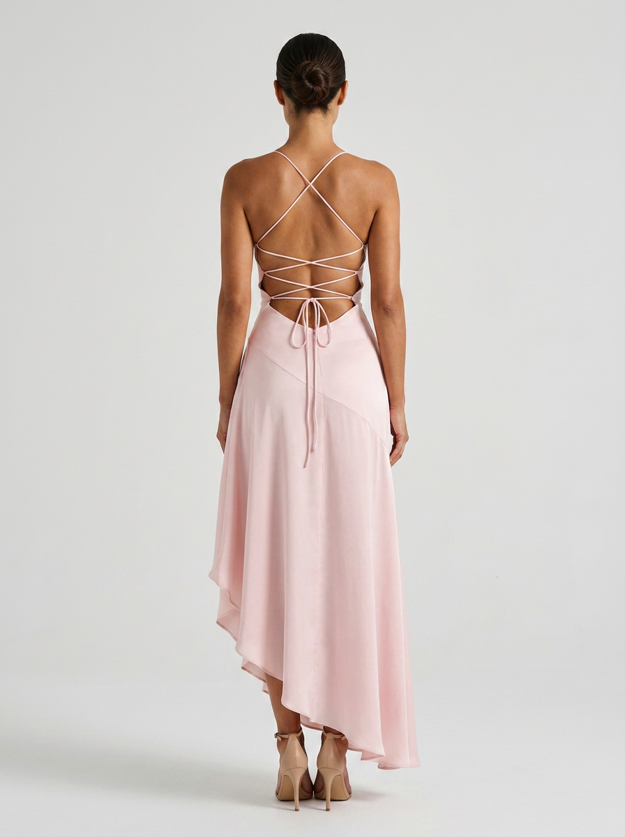 Valentine Ruffle Maxi Dress - Light Pink