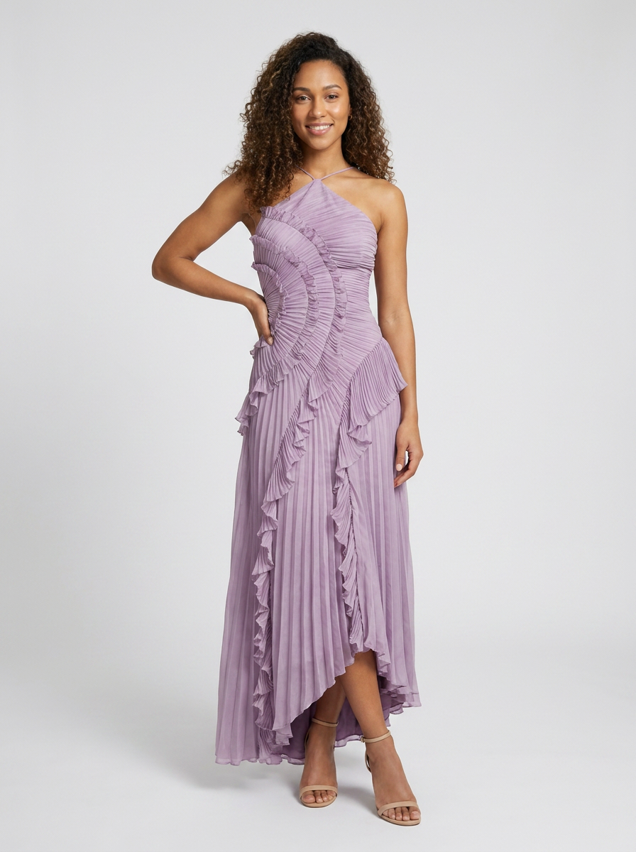 Valeska Ruffle Maxi Dress - Lilac