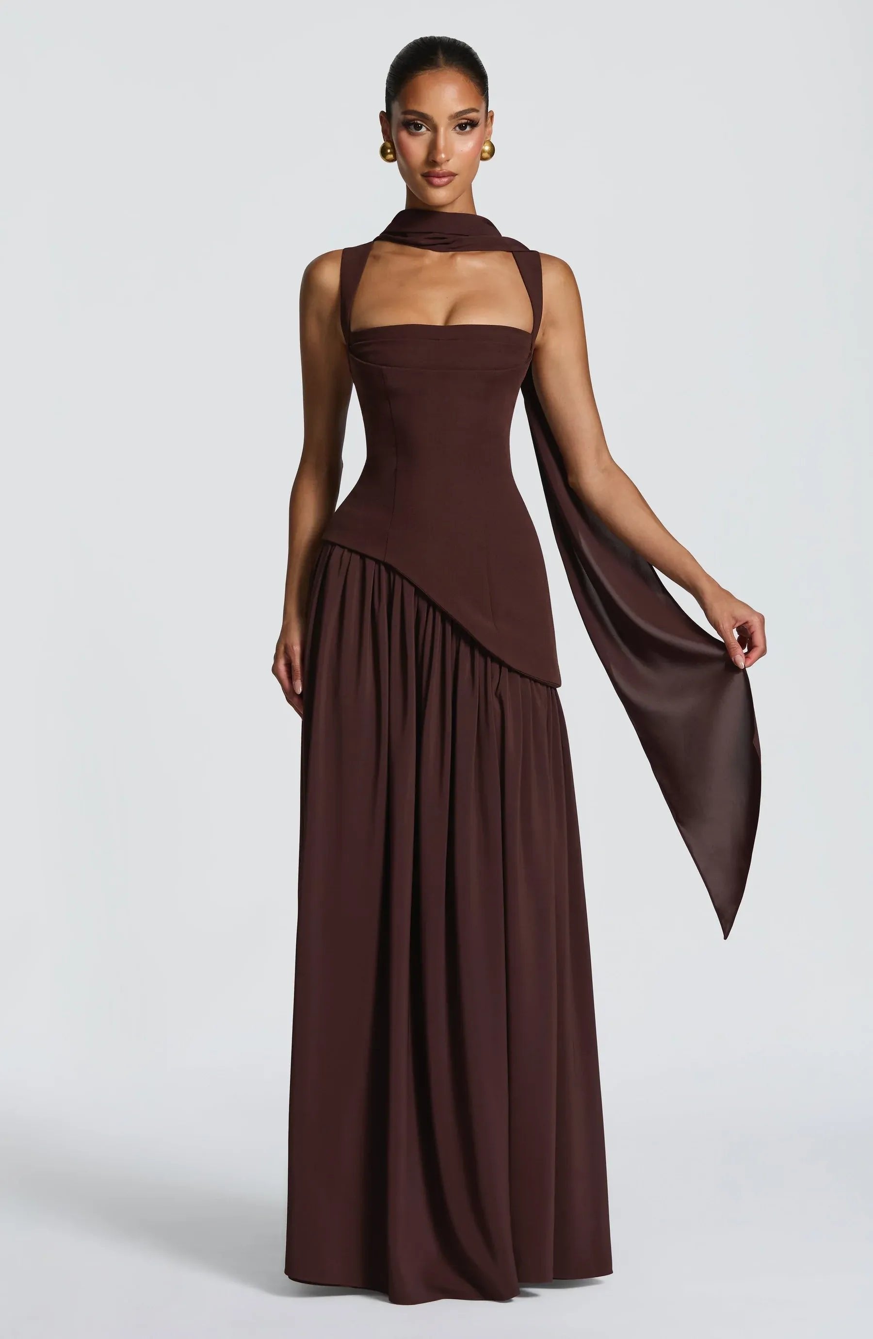 Emelia Maxi Dress - Brown