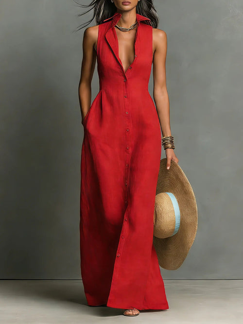 Temperance Maxi Dress - Red, front