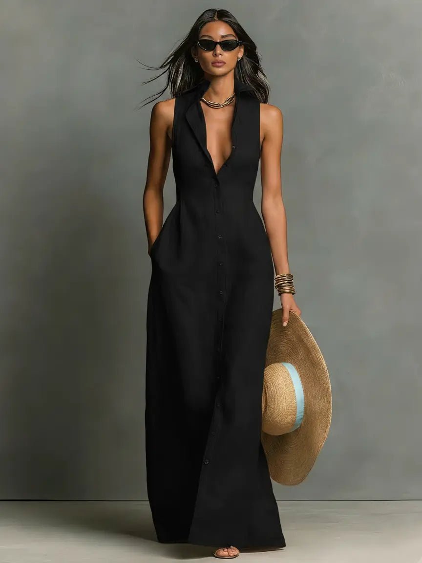 Temperance Maxi Dress - Black, front