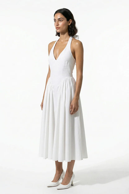 Marguerite Halter Midi Dress