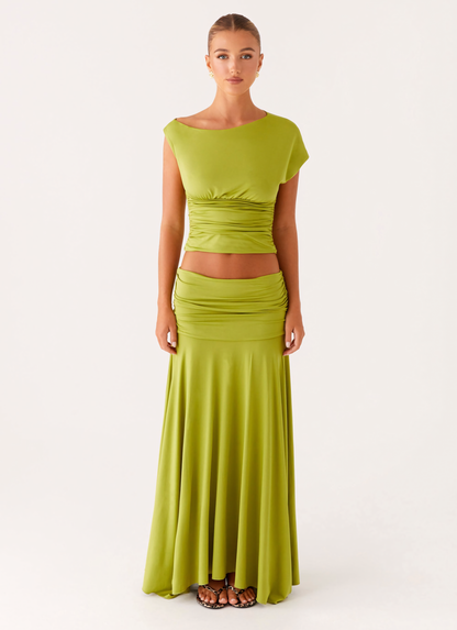 Odette Boat Neck Maxi Dress